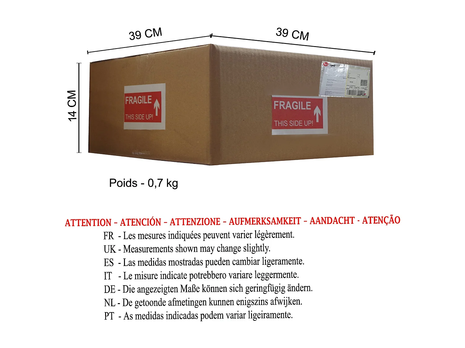 Aplique TOSEL ÉQUERRE tecido quadrado cru D30 x  H16  cm