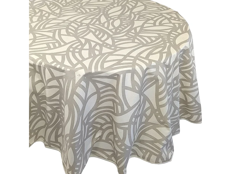 Nappe ovale 170x240 cm BAHIA gris Fusain coton + enduction acrylique