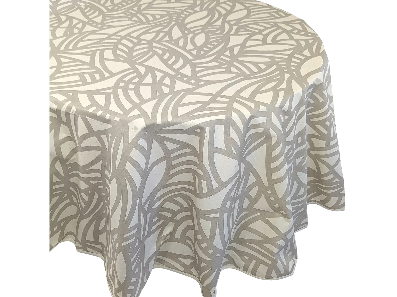 Nappe ovale 170x240 cm BAHIA gris Fusain coton + enduction acrylique