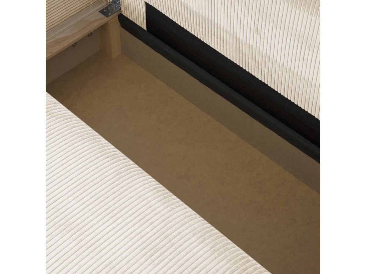 Canapé d'angle convertible 4 places avec coffre en velours beige DAVIS