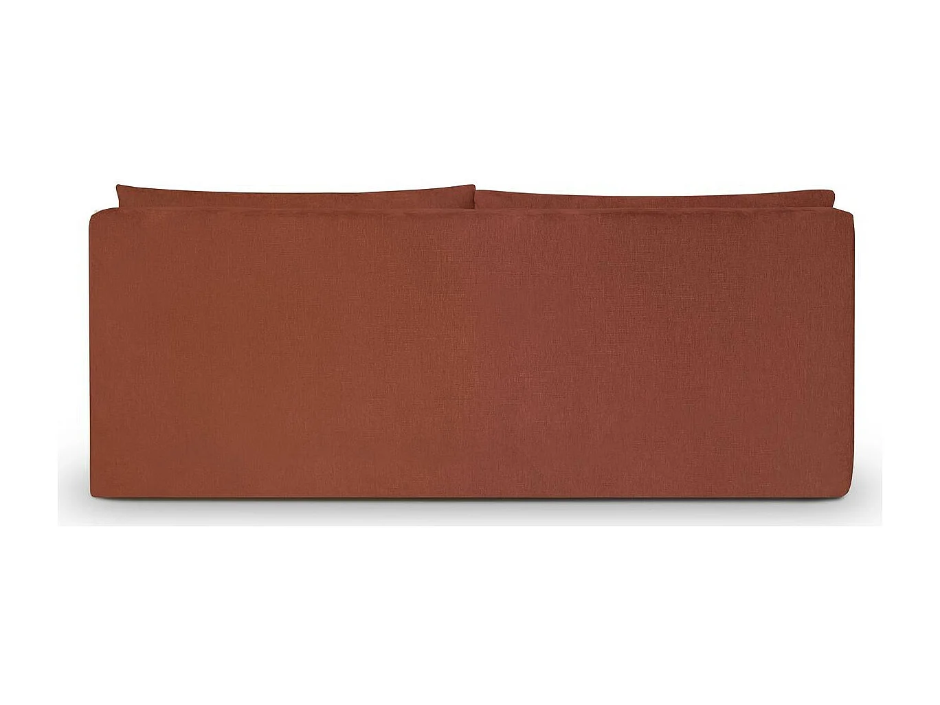 Canapé convertible 3 places avec coffre de rangement en tissu chenille terracotta - Jasper