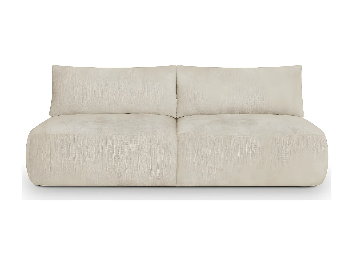 Canapé convertible 3 places avec coffre de rangement en tissu chenille beige - Jasper