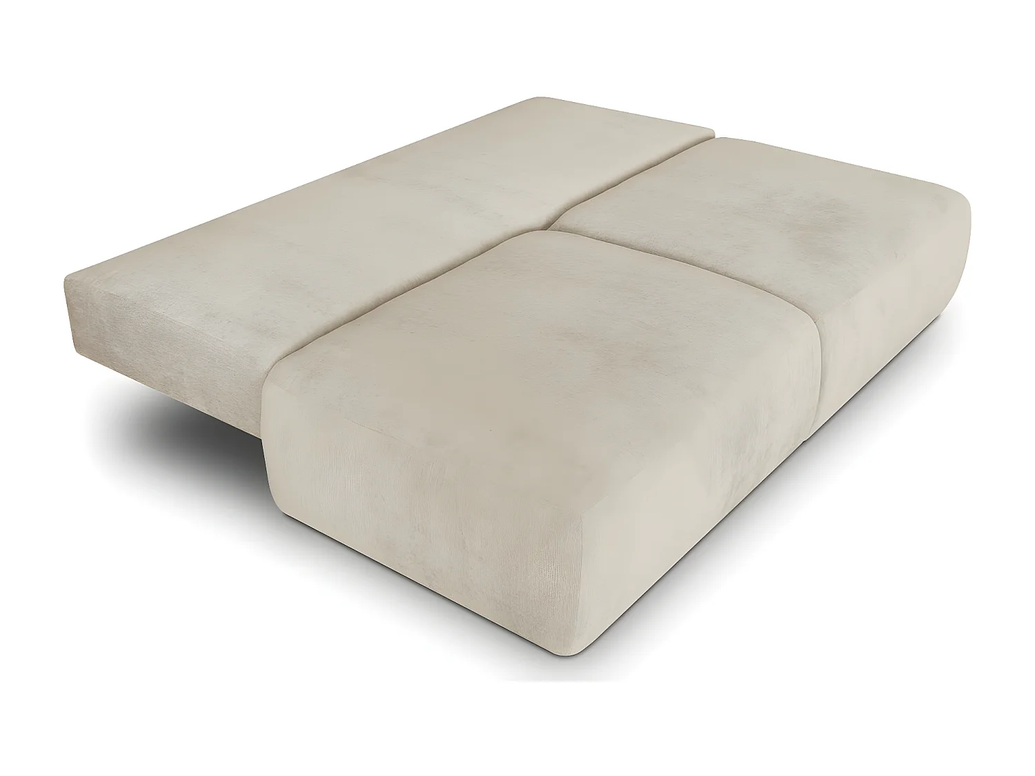 Canapé convertible 3 places avec coffre de rangement en tissu chenille beige - Jasper