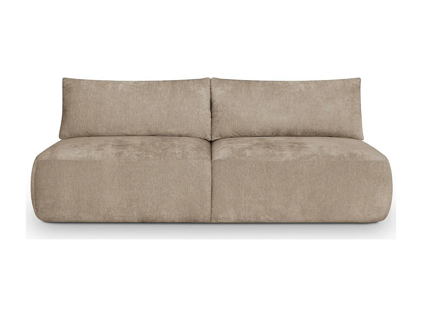 Canapé convertible 3 places avec coffre de rangement en tissu chenille taupe - Jasper