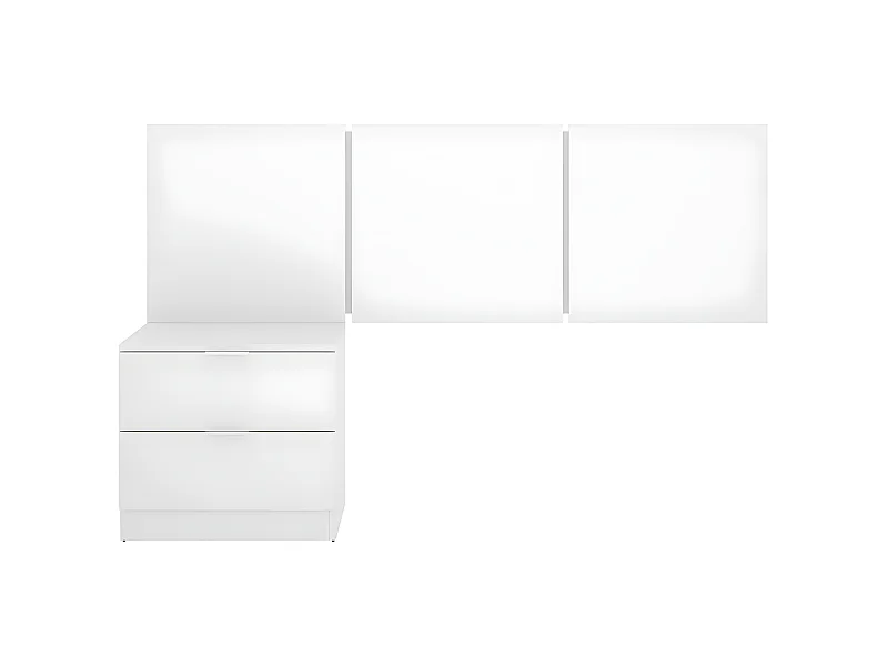 Ensemble de Tête de lit + 1 table de chevet avec 2 tiroirs pour enfant coloris blanc