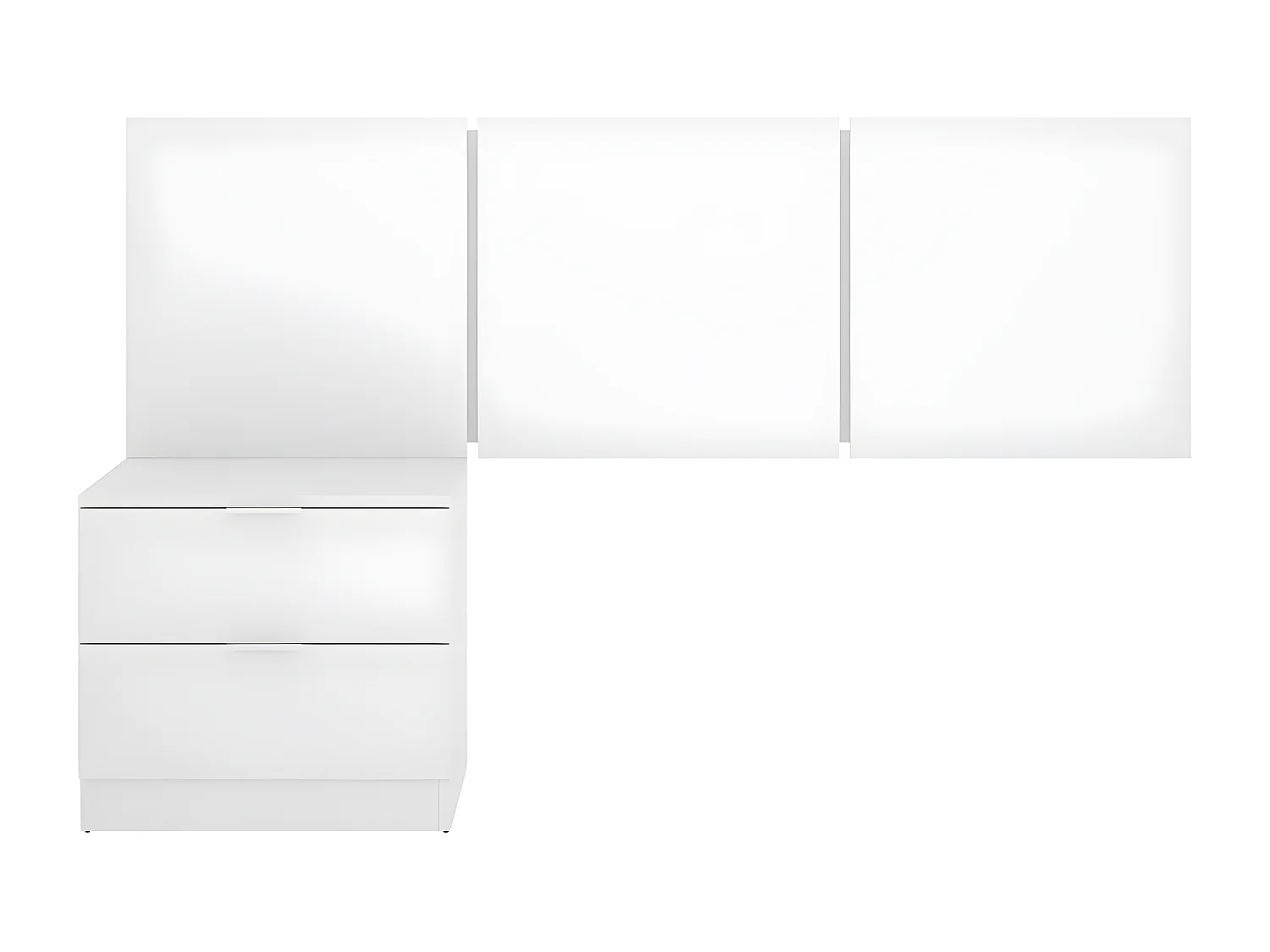 Ensemble de Tête de lit + 1 table de chevet avec 2 tiroirs pour enfant coloris blanc