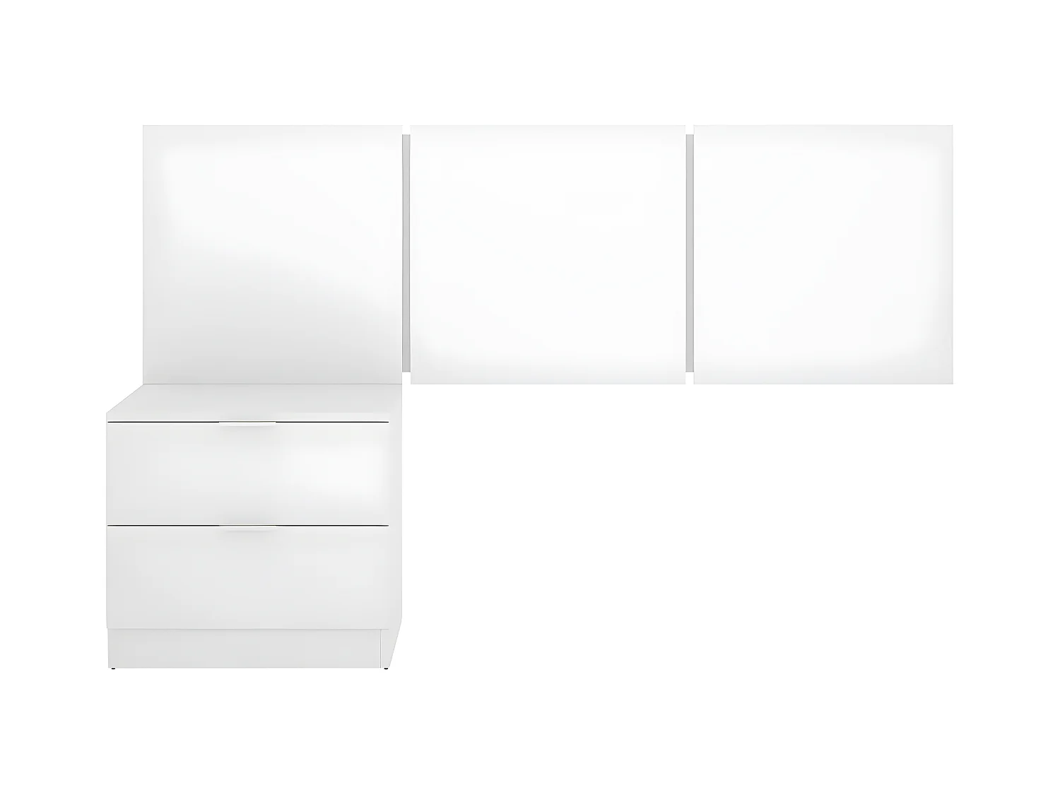 Ensemble de Tête de lit + 1 table de chevet avec 2 tiroirs pour enfant coloris blanc