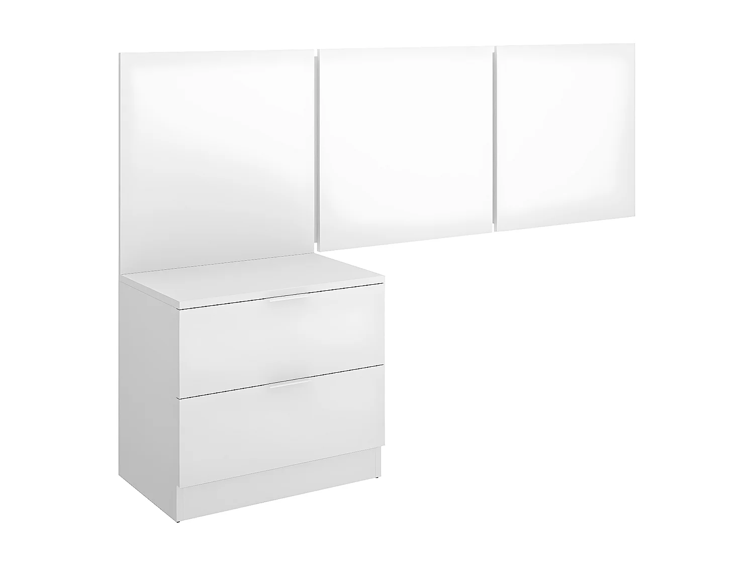 Ensemble de Tête de lit + 1 table de chevet avec 2 tiroirs pour enfant coloris blanc