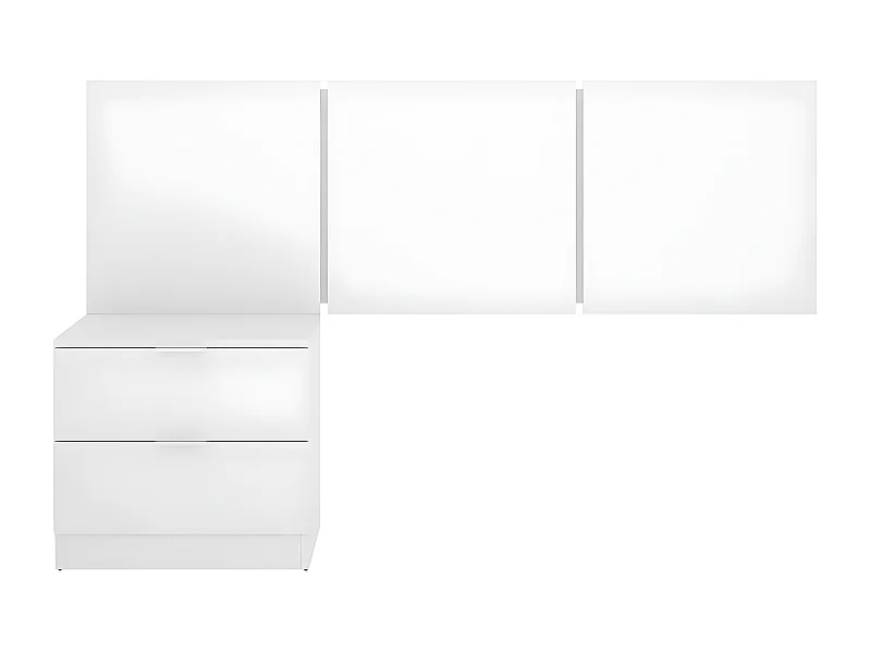 Ensemble de Tête de lit + 1 table de chevet avec 2 tiroirs pour enfant coloris blanc