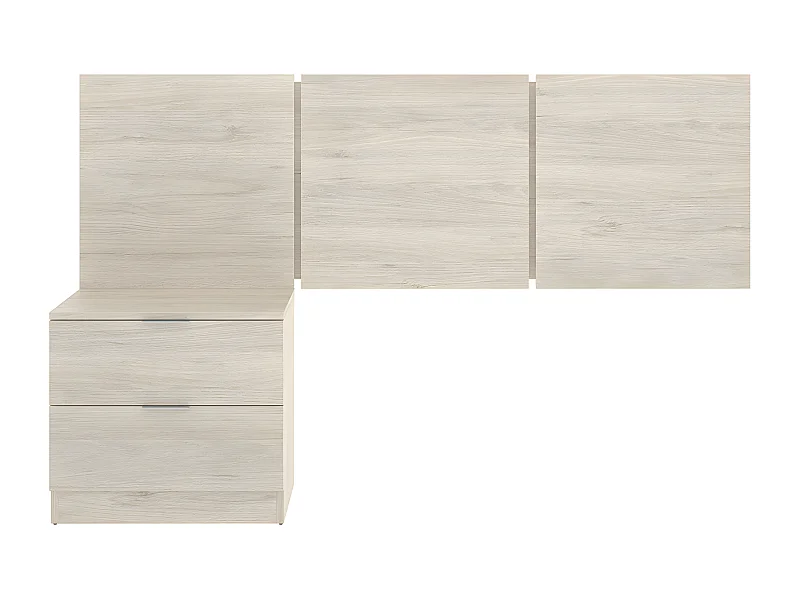 Ensemble de Tête de lit + 1 table de chevet  avec 2 tiroirs pour enfant coloris naturel