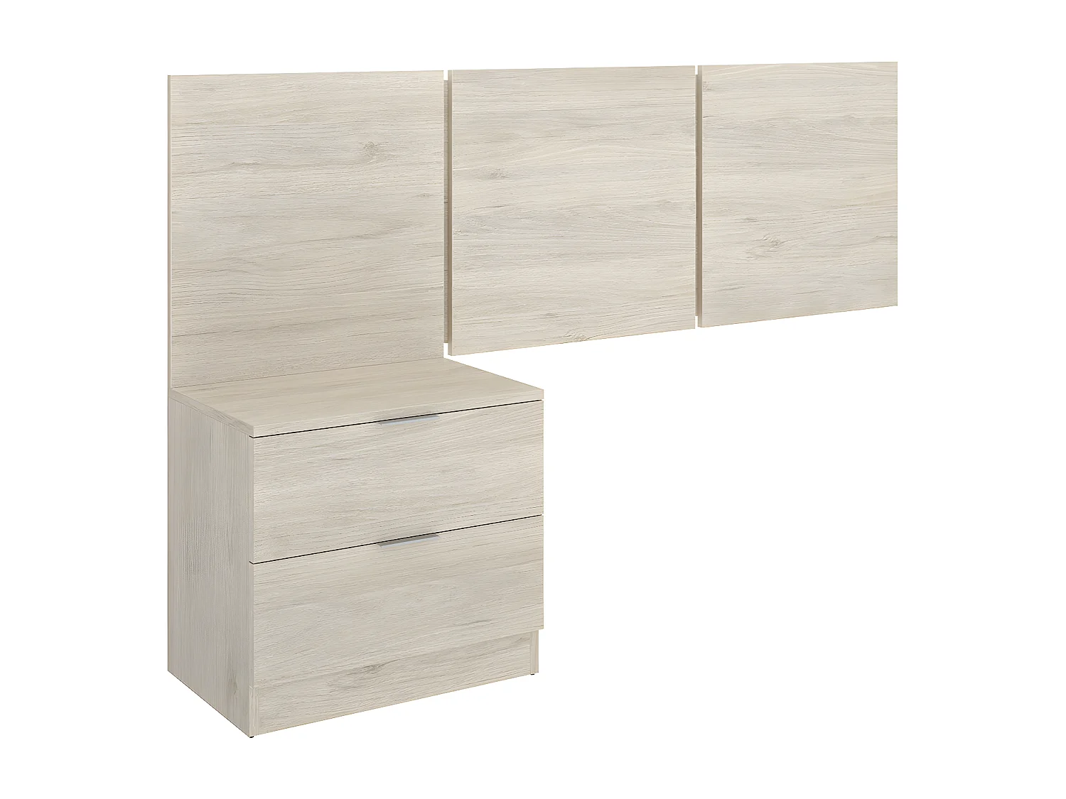 Ensemble de Tête de lit + 1 table de chevet  avec 2 tiroirs pour enfant coloris naturel