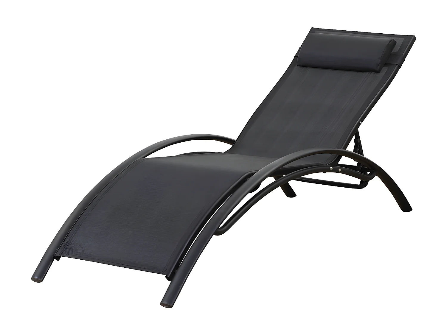 Set di 2 lettini prendisole Beauty "Phoenix" in alluminio Nero