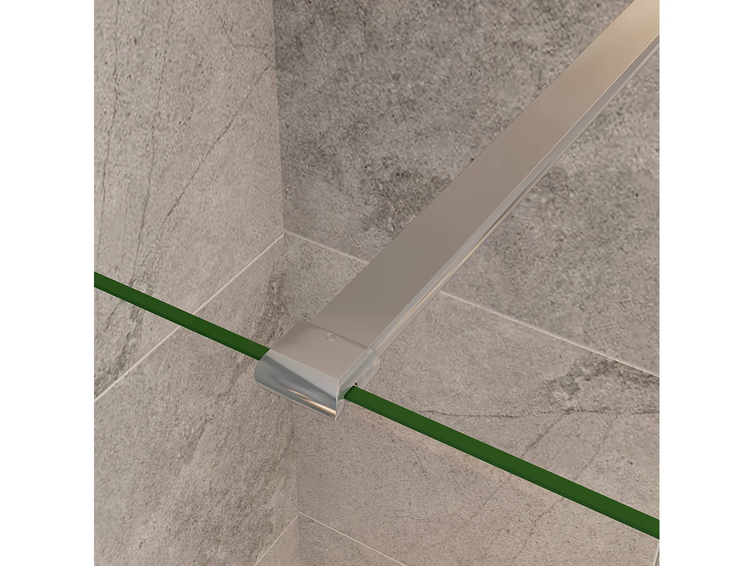 80x200cm Duschabtrennung Walk In 8mm Nano ESG Milchglasstreifen Duschabtrennung + N Form:90cm Stabilisator Höhe 200cm