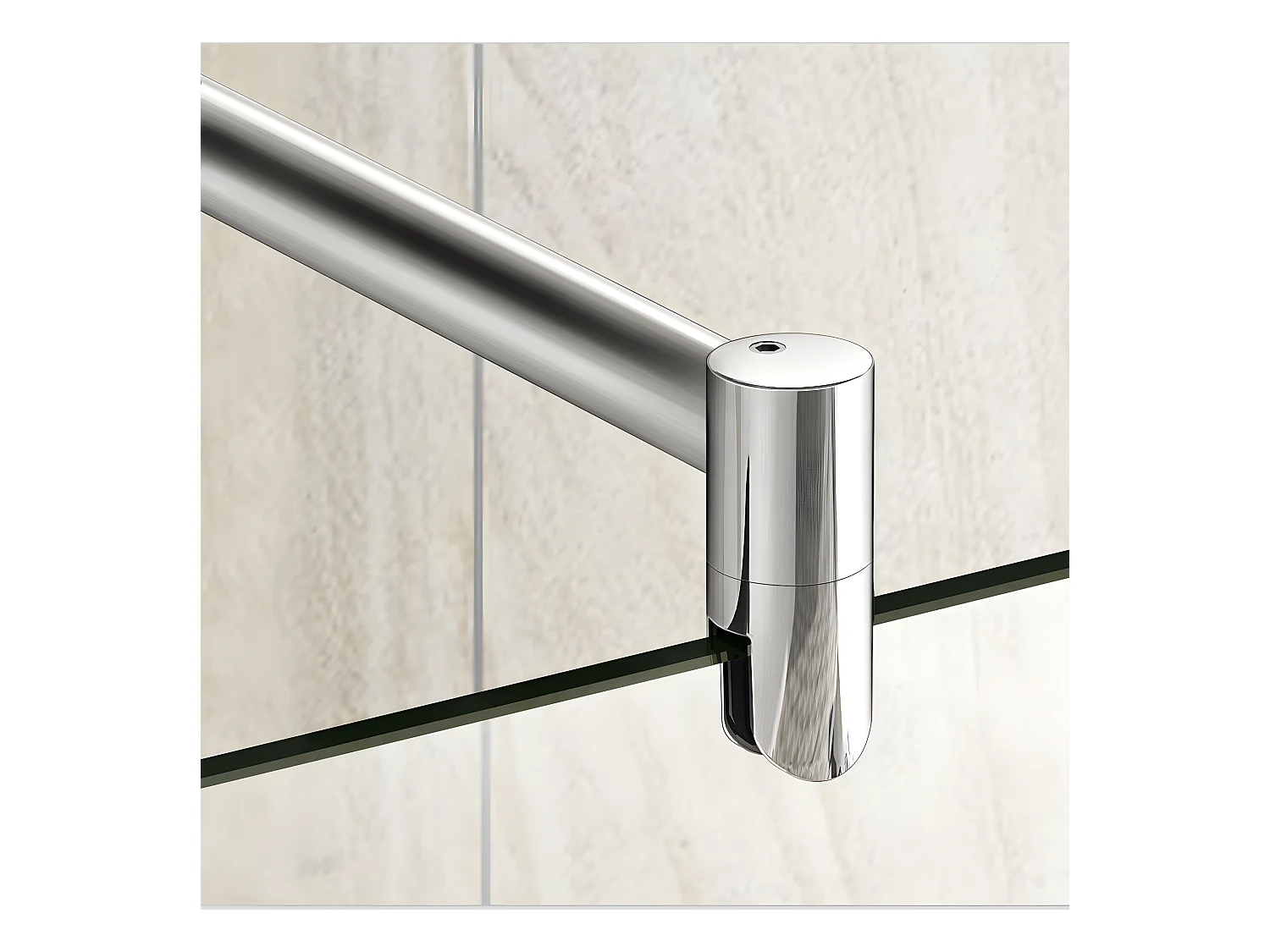 Duschwand 70x200cm mit Befestigungsstange die Klemme 70-120cm Walk In 10mm Nano ESG Milchglas Höhe 200cm