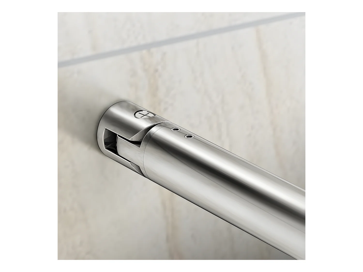 Duschwand 70x200cm mit Befestigungsstange die Klemme 70-120cm Walk In 10mm Nano ESG Milchglas Höhe 200cm