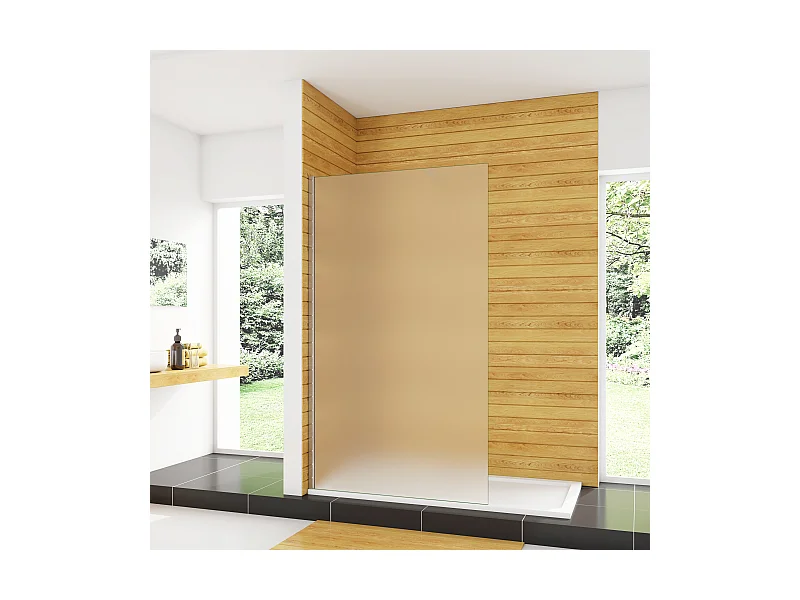 Duschwand 100x200cm begehbare Duschwand Walk In 10mm Nano ESG Milchglas Höhe 200cm