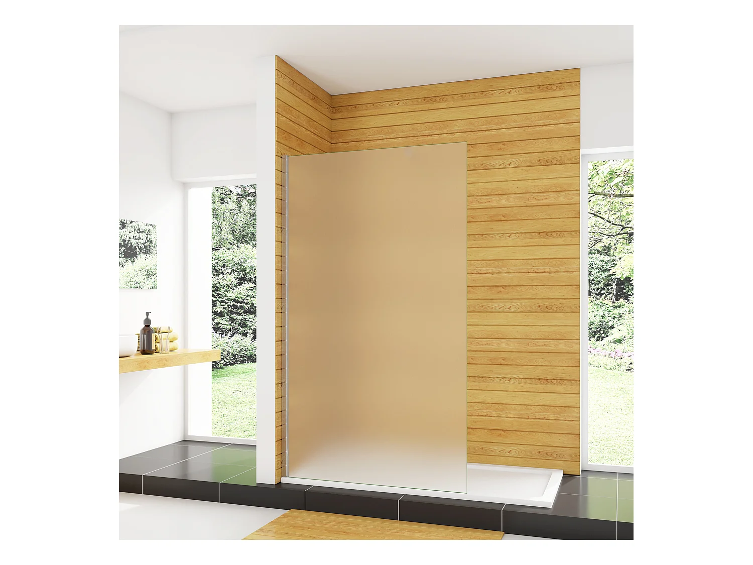 Duschwand 70x200cm begehbare Duschwand Walk In 10mm Nano ESG Milchglas Höhe 200cm