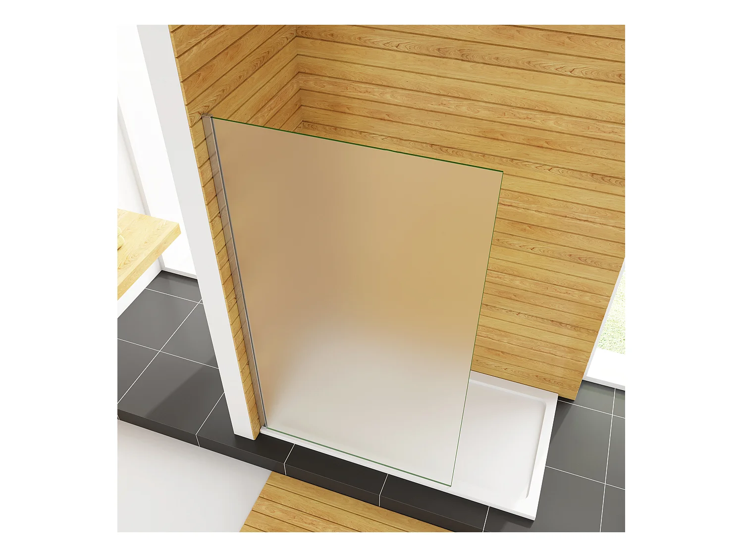 Duschwand 70x200cm begehbare Duschwand Walk In 10mm Nano ESG Milchglas Höhe 200cm