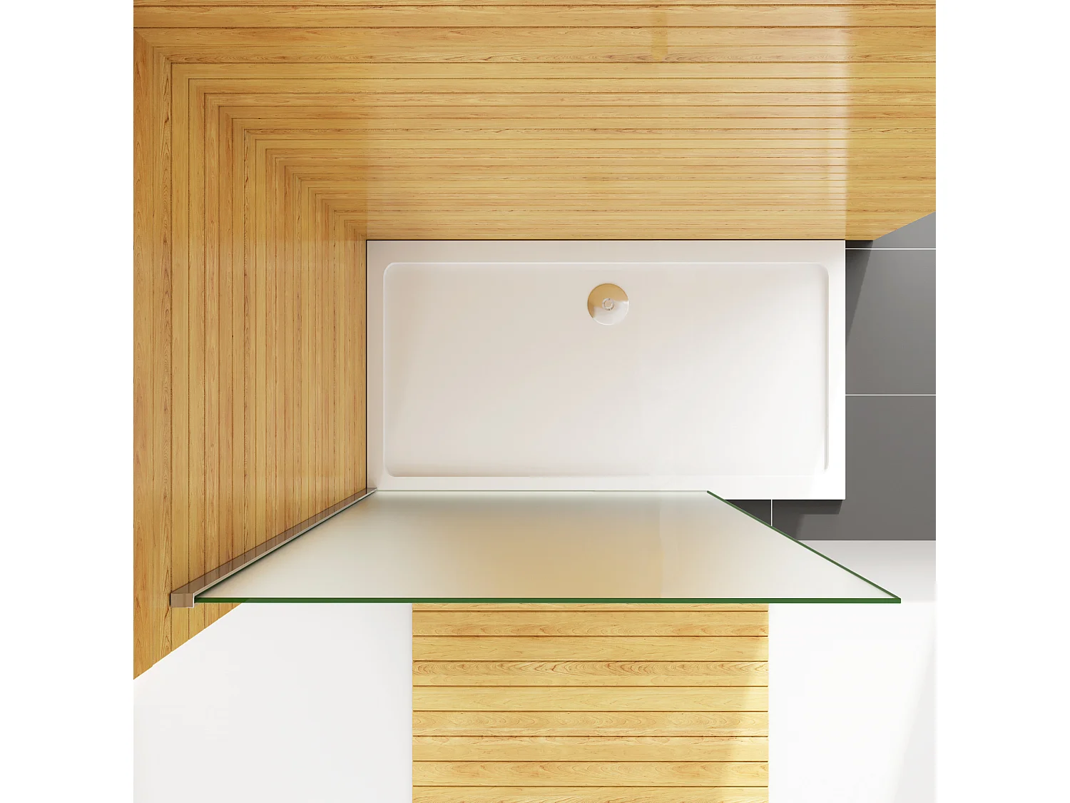 Duschwand 70x200cm begehbare Duschwand Walk In 10mm Nano ESG Milchglas Höhe 200cm