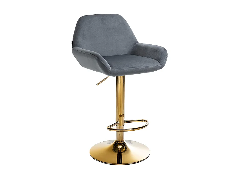 Tabouret de bar - Velours - Gris foncé - Braga