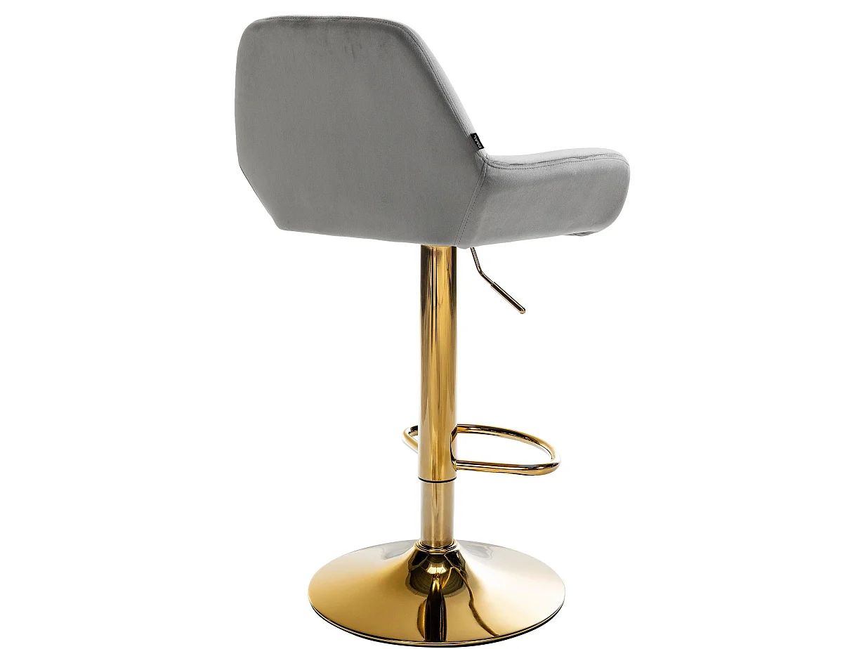 Lot de 2  Tabouret de bar - Velours - Gris - Braga