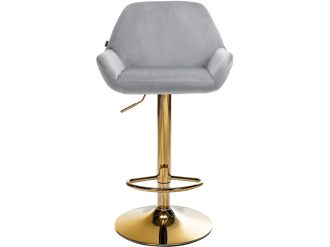 Lot de 2  Tabouret de bar - Velours - Gris - Braga