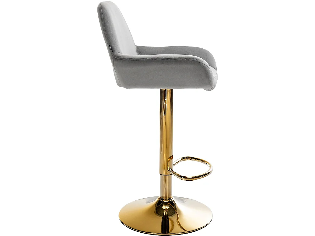 Lot de 2  Tabouret de bar - Velours - Gris - Braga