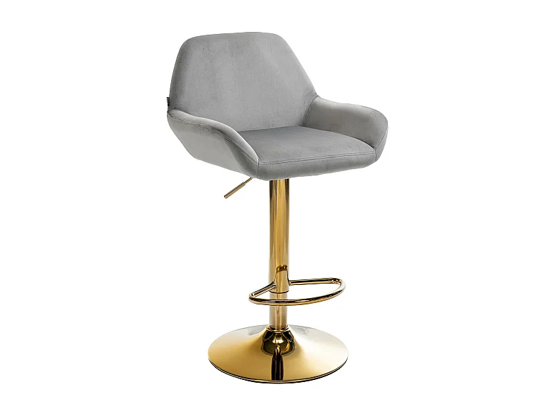 Tabouret de bar - Velours - Gris - Braga