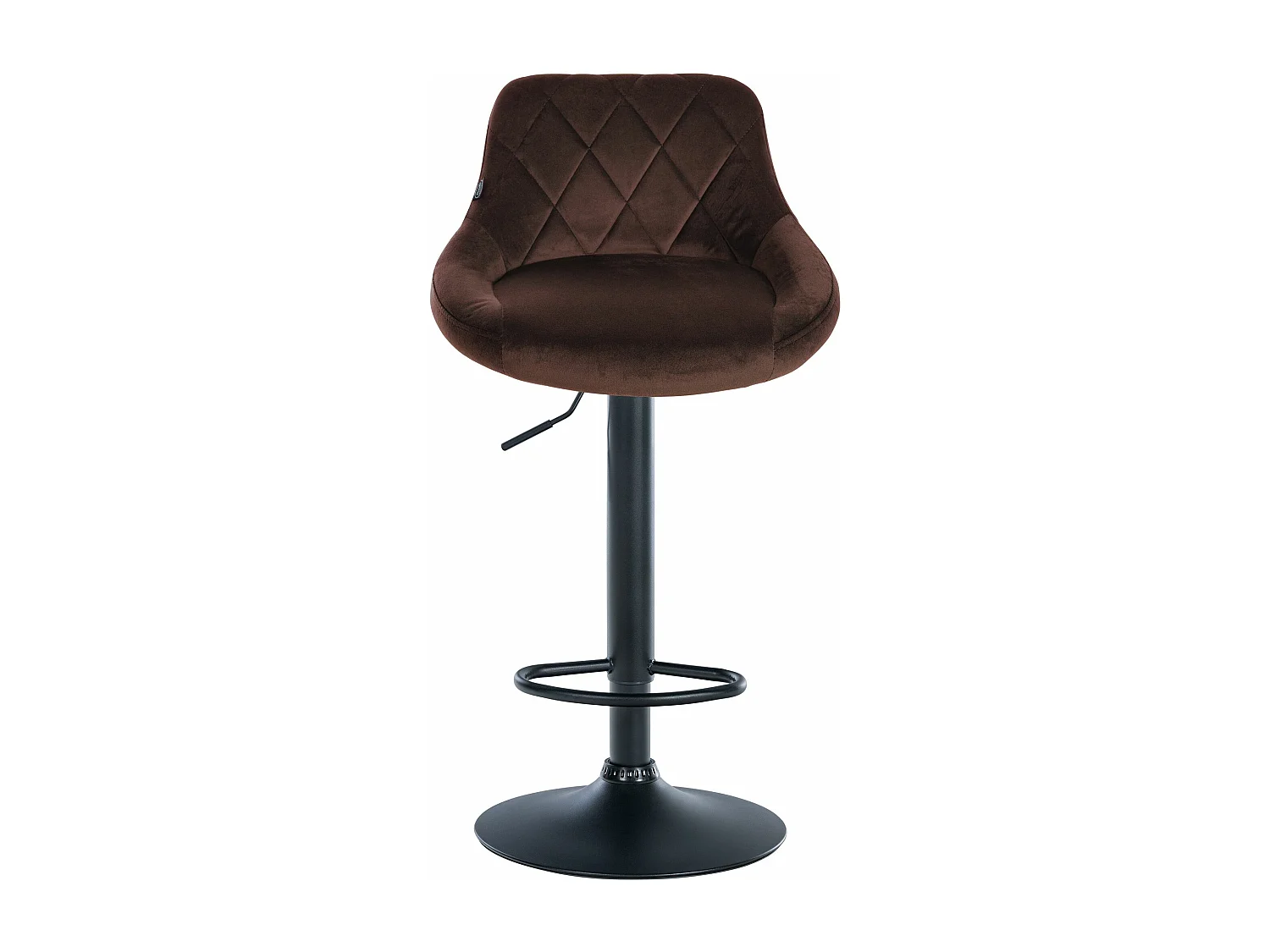 Tabouret de bar - Tissu & Noir - Marron - Lazio