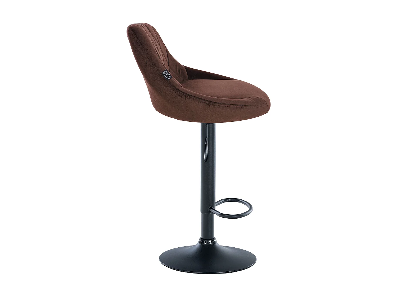 Tabouret de bar - Tissu & Noir - Marron - Lazio