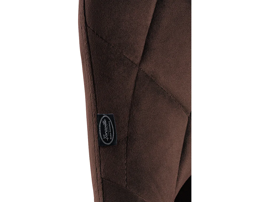 Tabouret de bar - Tissu & Noir - Marron - Lazio