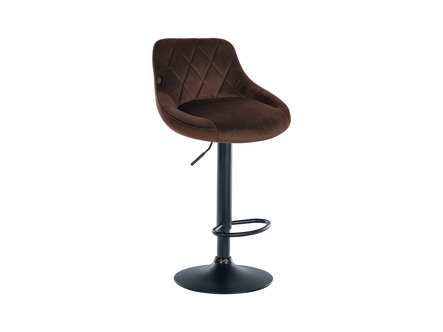 Tabouret de bar - Tissu & Noir - Marron - Lazio