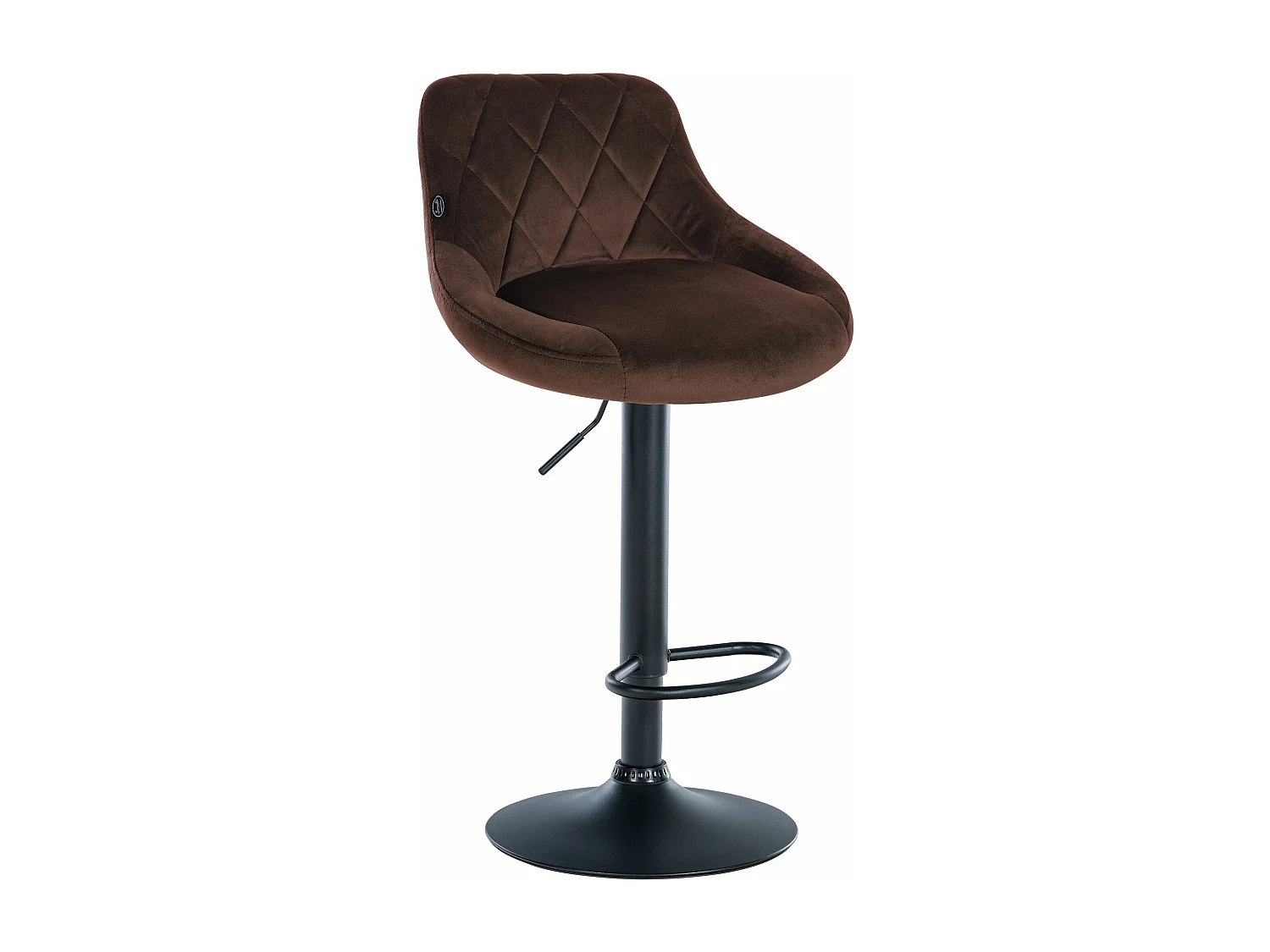 Tabouret de bar - Tissu & Noir - Marron - Lazio