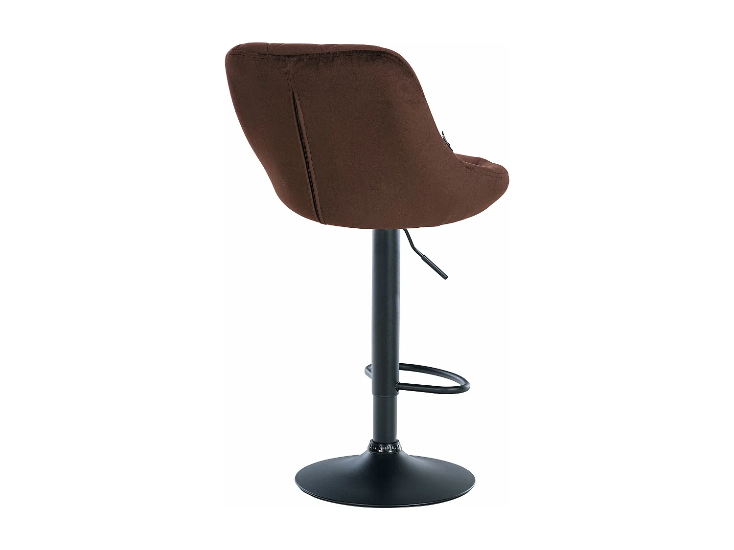 Tabouret de bar - Tissu & Noir - Marron - Lazio