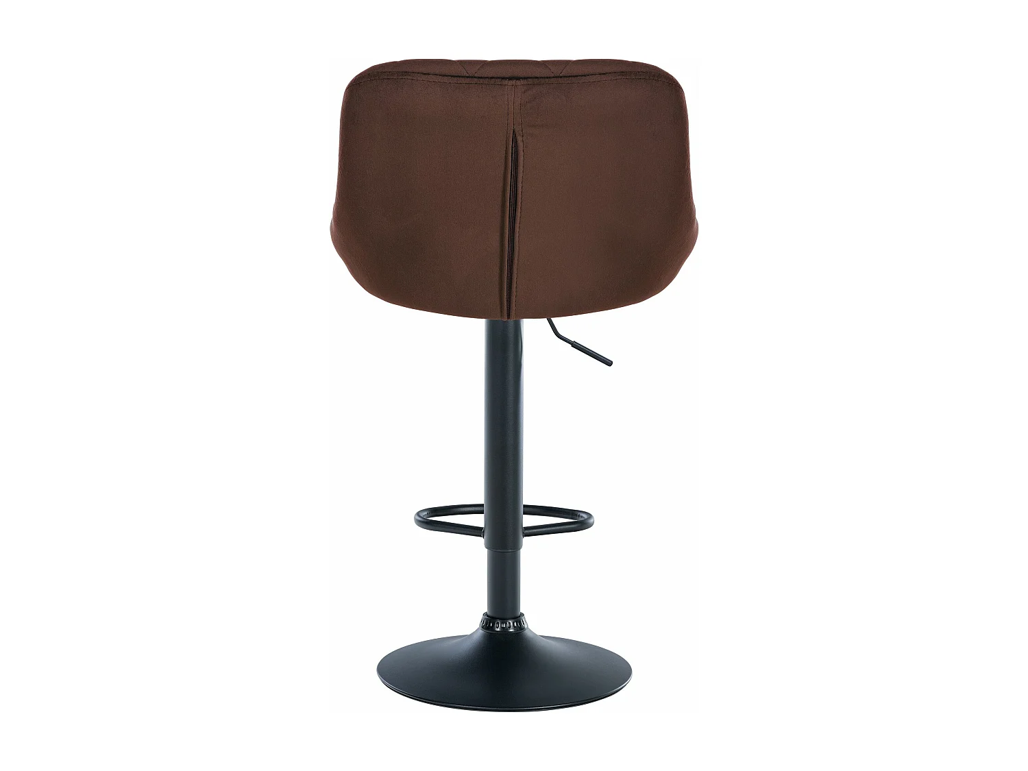Tabouret de bar - Tissu & Noir - Marron - Lazio