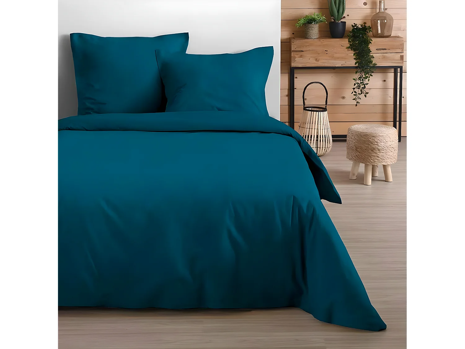 Taie d'oreiller Eden 63 x 63 cm - bleu pétrole