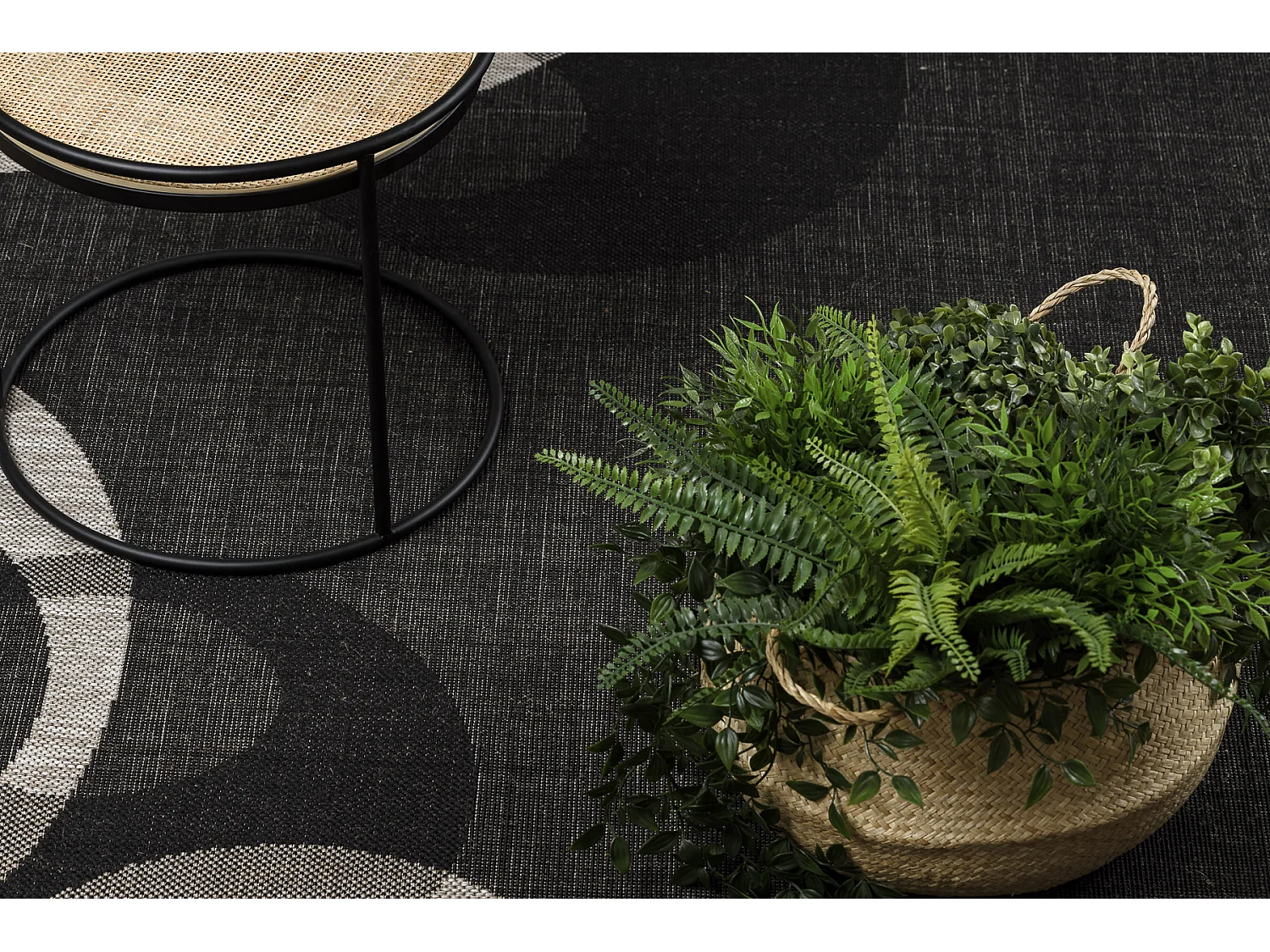 TAPIS EN CORDE SIZAL FLOORLUX 20078 NOIR / argentin  120x170 cm