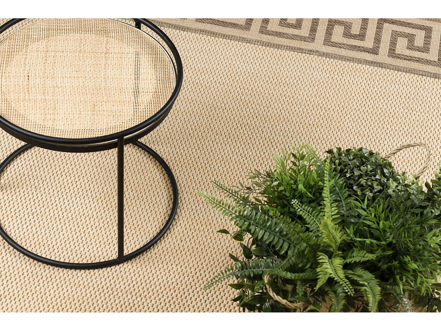 TAPIS EN CORDE SIZAL FLOORLUX 20014 mais / café 120x170 cm