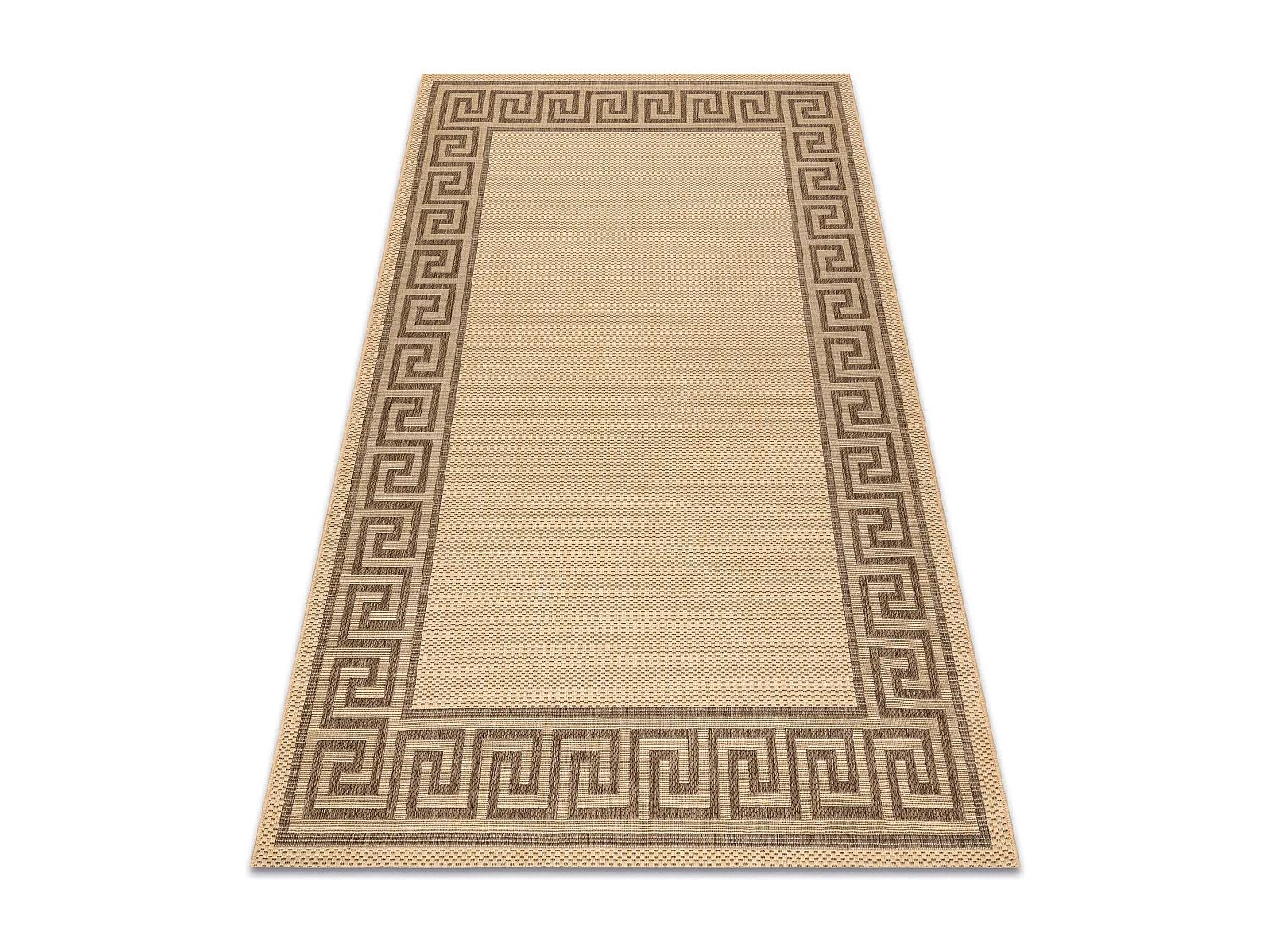 TAPIS EN CORDE SIZAL FLOORLUX 20014 mais / café 60x110 cm