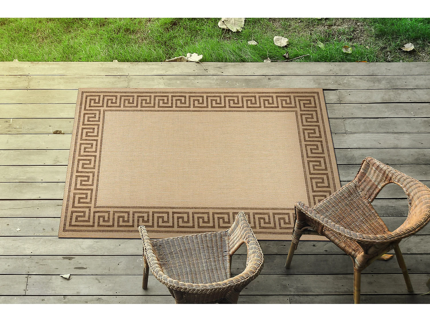 TAPIS EN CORDE SIZAL FLOORLUX 20014 mais / café 60x110 cm