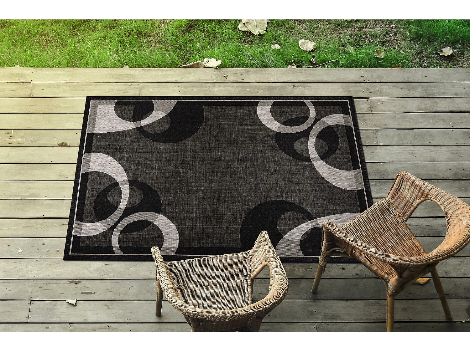 TAPIS EN CORDE SIZAL FLOORLUX 20078 NOIR / argentin  60x110 cm
