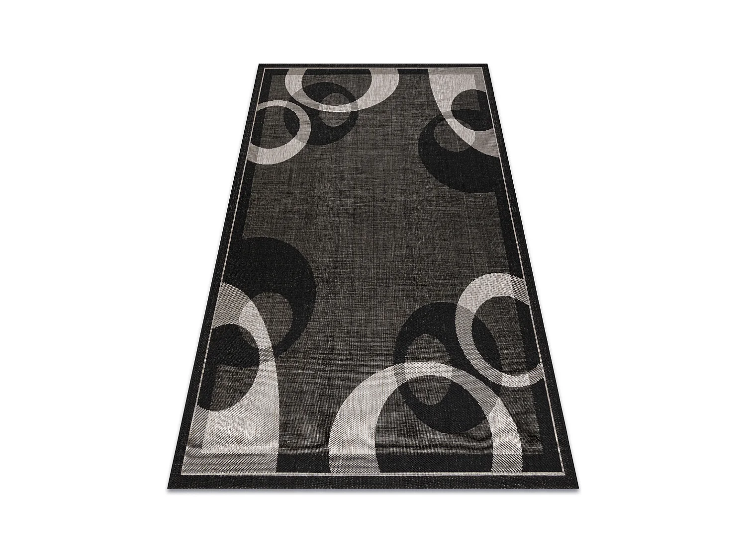 TEPPICH SISAL FLOORLUX 20078 black / silver 60x110 cm