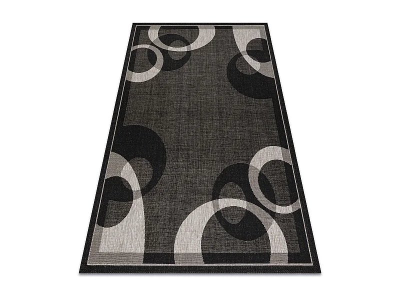 TAPIS EN CORDE SIZAL FLOORLUX 20078 NOIR / argentin  140x200 cm