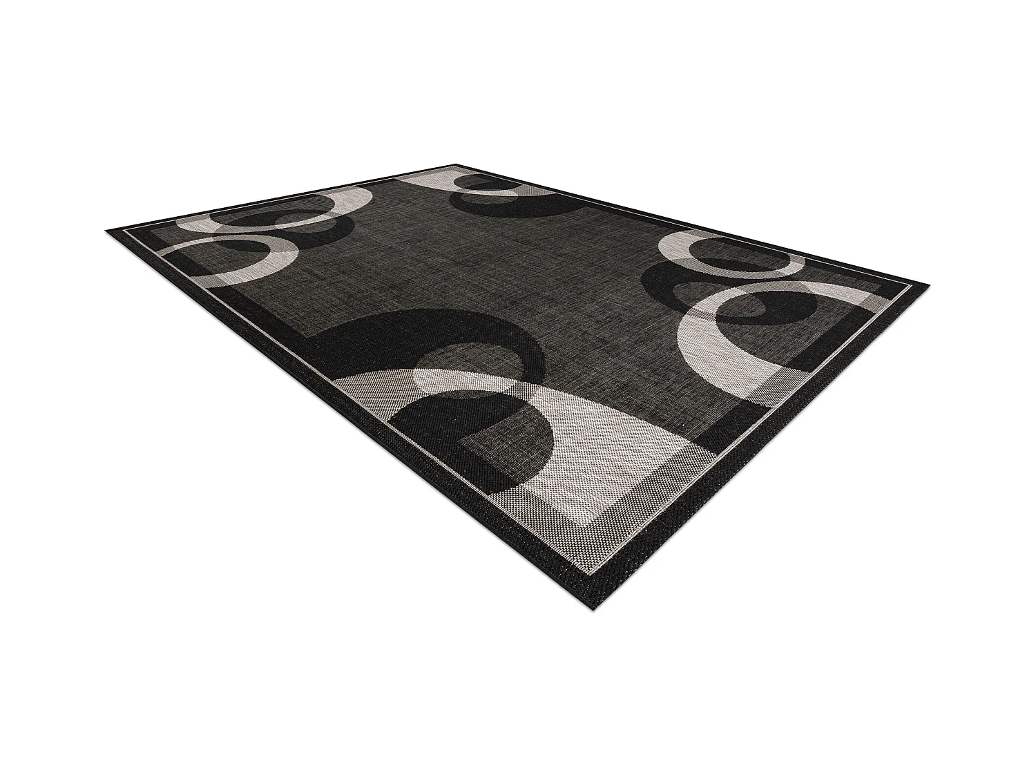 TAPIS EN CORDE SIZAL FLOORLUX 20078 NOIR / argentin  140x200 cm