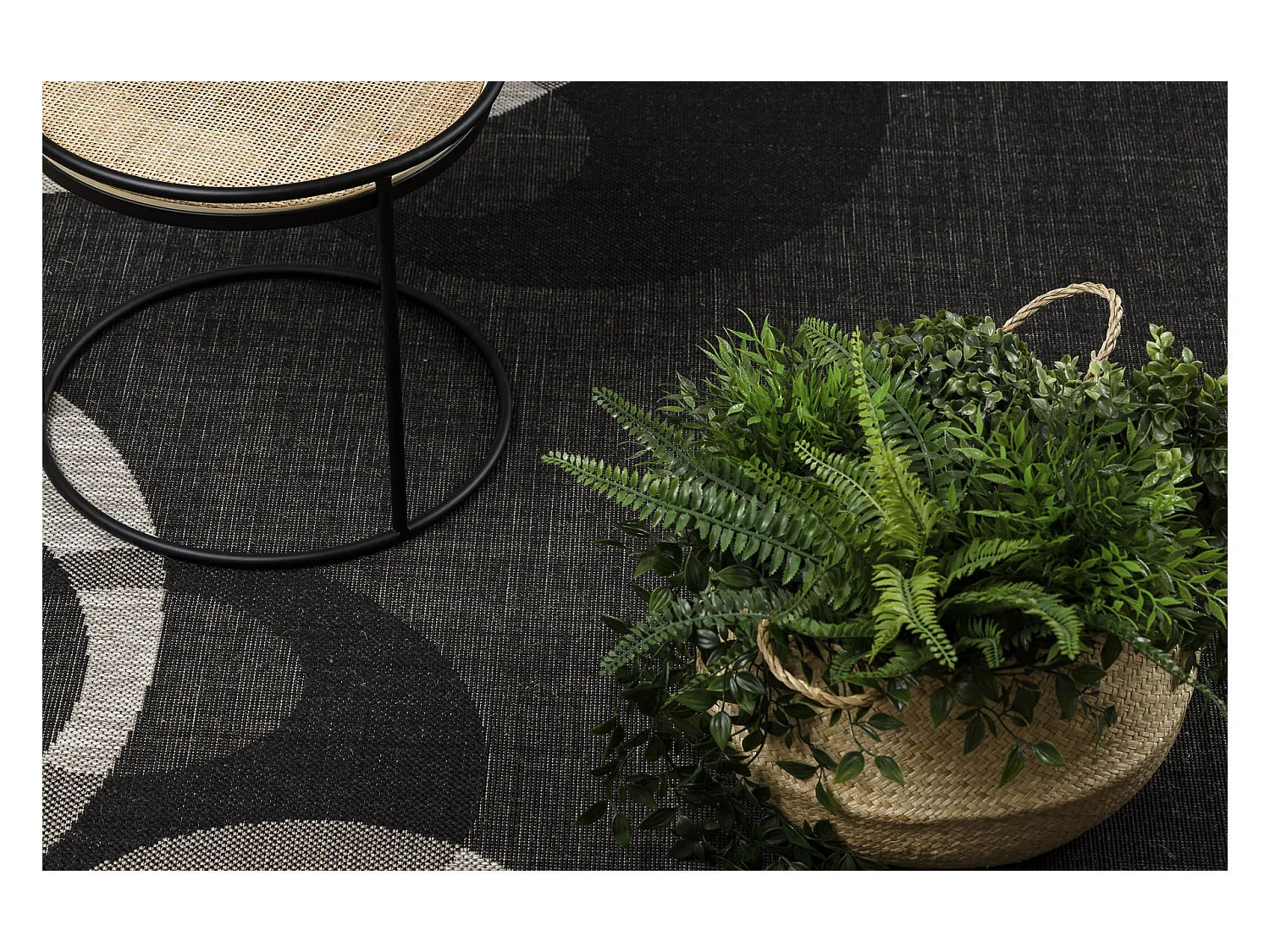 TAPIS EN CORDE SIZAL FLOORLUX 20078 NOIR / argentin  140x200 cm