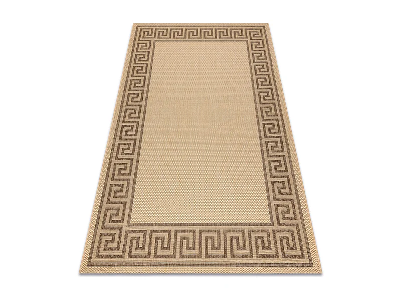 TAPIS EN CORDE SIZAL FLOORLUX 20014 mais / café 80x150 cm