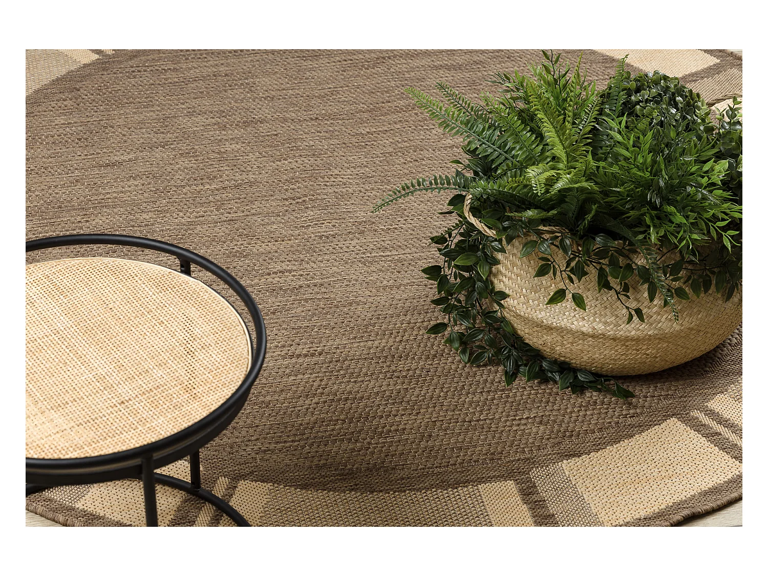 TAPIS EN CORDE SIZAL FLOORLUX CERCLE 20195 café / mais cercle 200 cm
