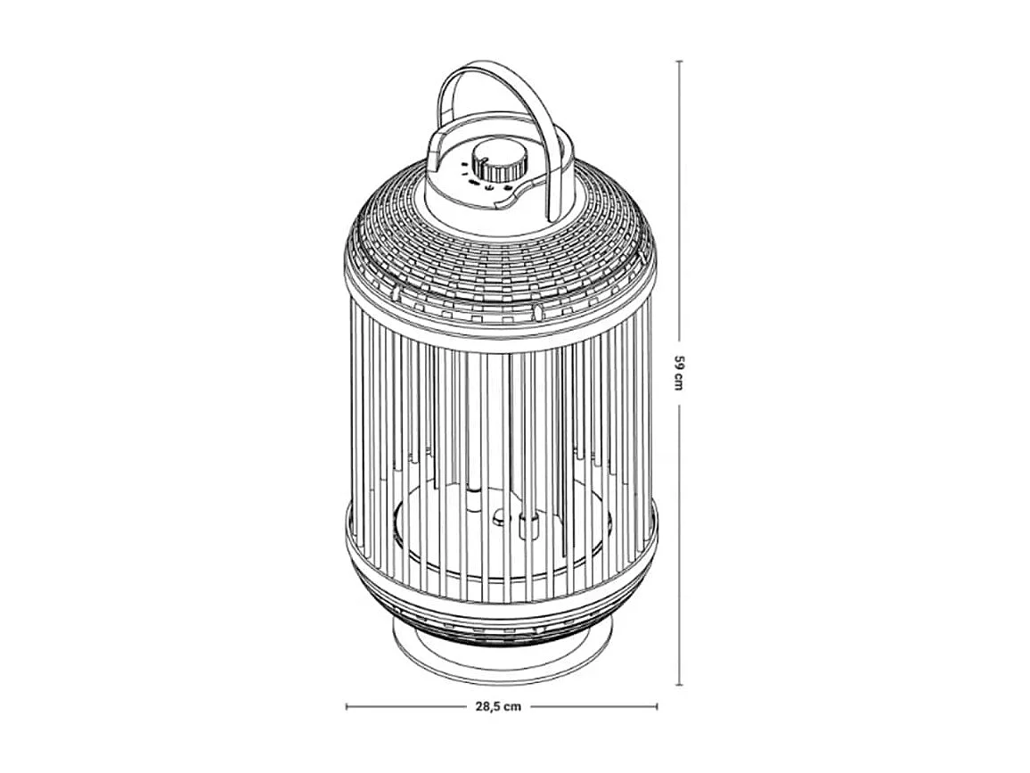 Tafelverwarmer Indox 1200 W halogeen zwart