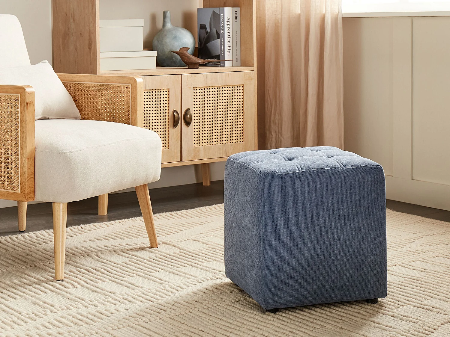 Poef KANSAS Blauw 38 cm 38 cm 39 cm