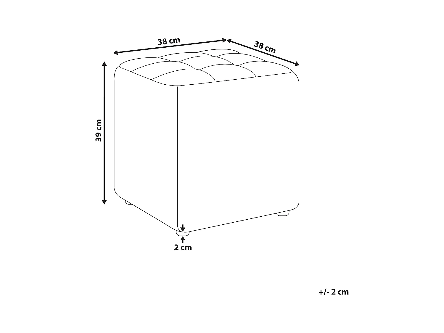 Poef KANSAS Blauw 38 cm 38 cm 39 cm
